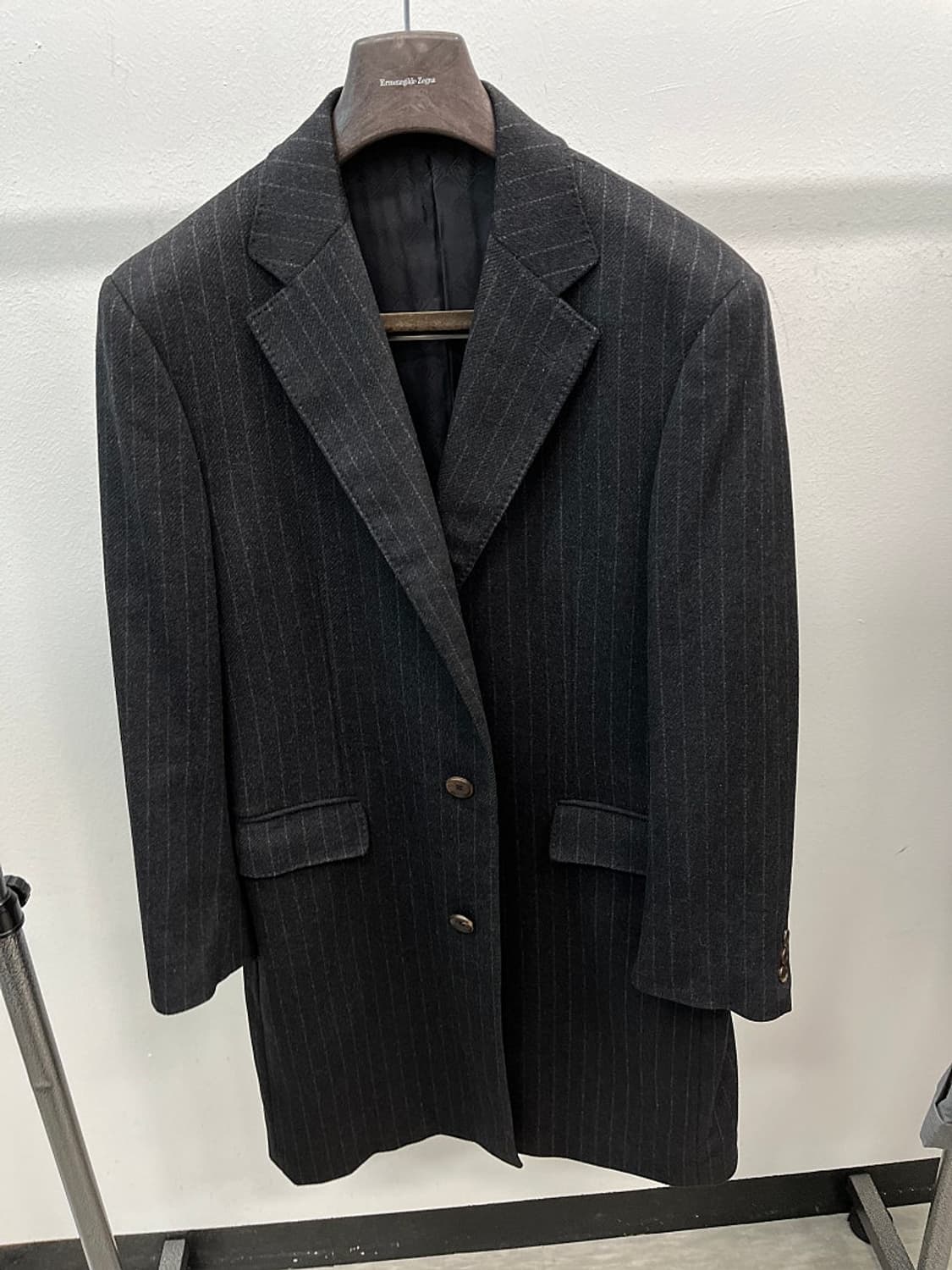 105) 닥스 스트라이프 캐시미어100% 코트 상품이미지4