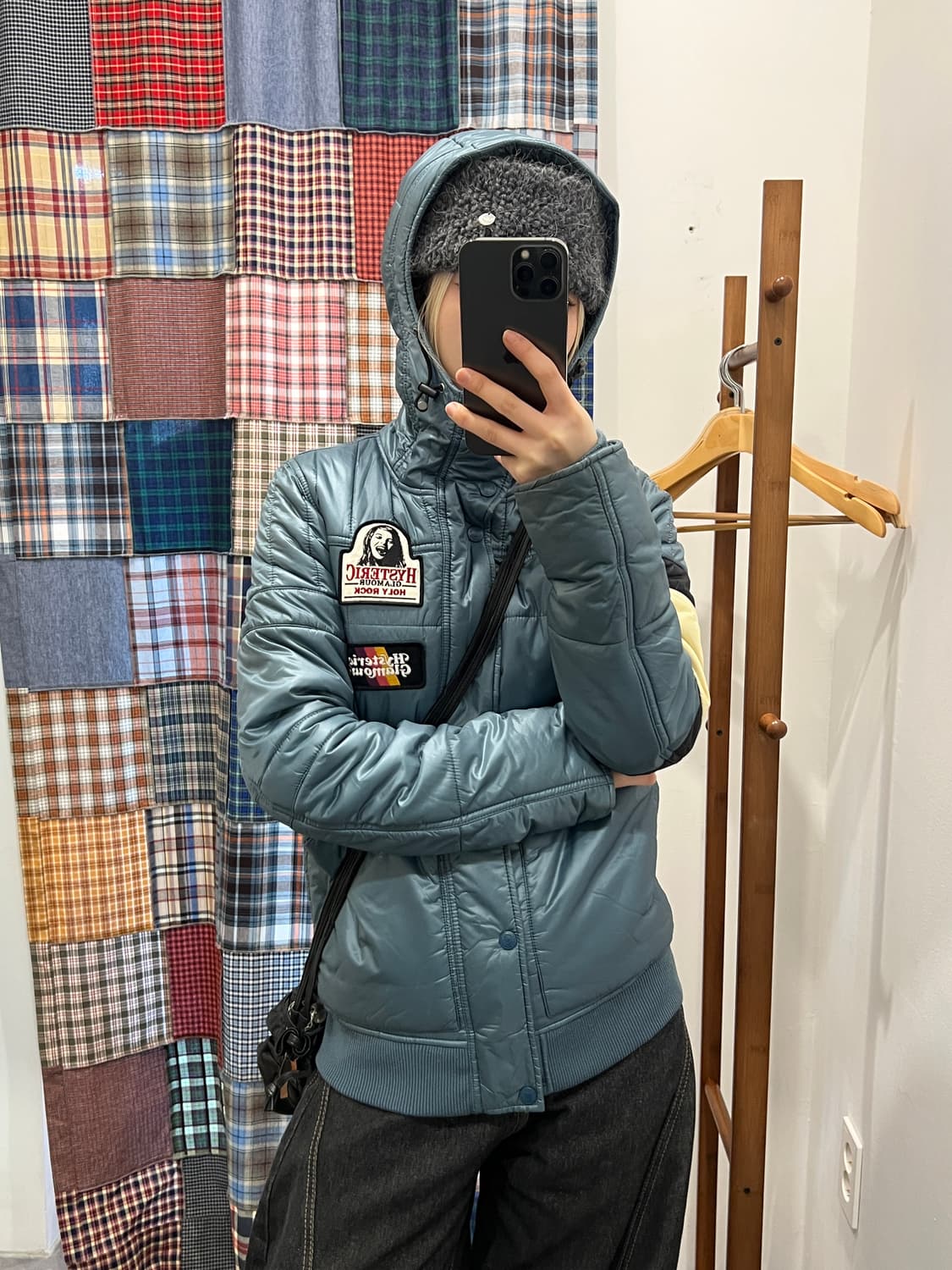 히스테릭글래머 틸 컬러 패치 퀄팅 패딩 상품이미지3