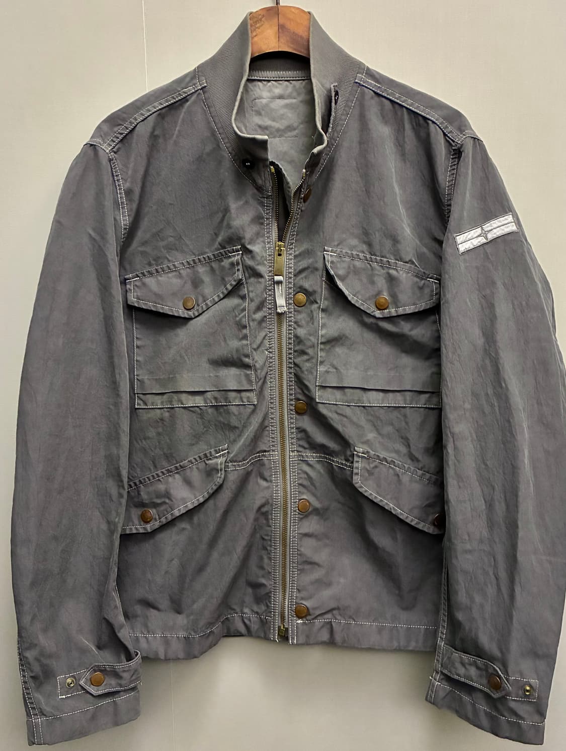 (L~XL)00s 스톤아일랜드 데님스 가먼트다잉 빈티지 유틸리티자켓 상품이미지1