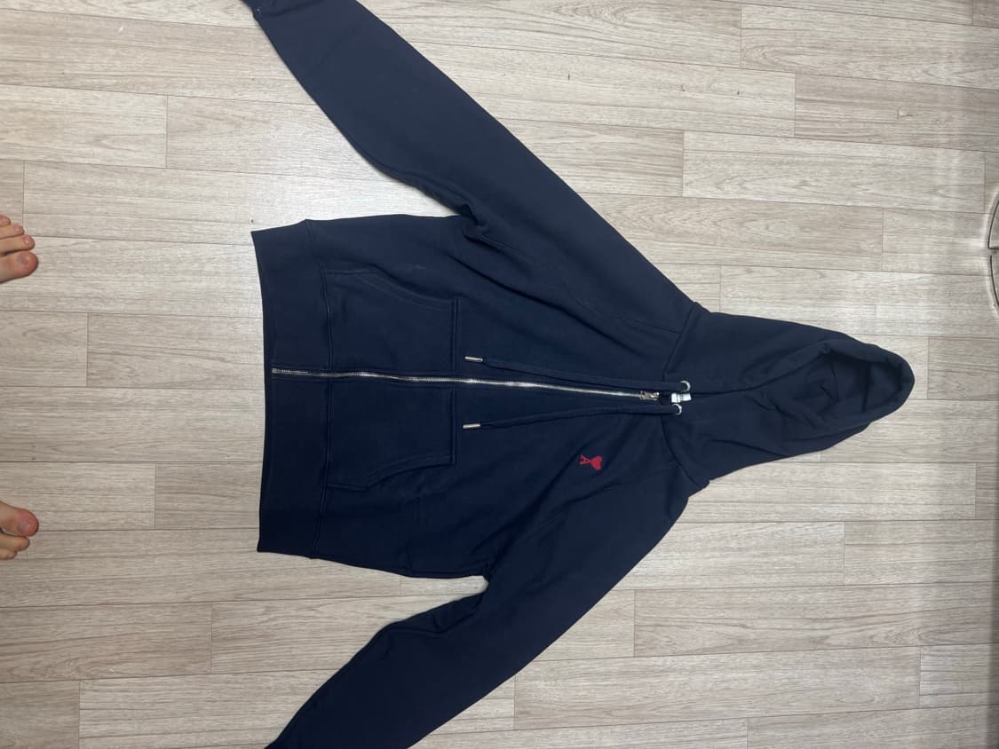 정품)아미 후드집업 네이비 M 상품이미지7