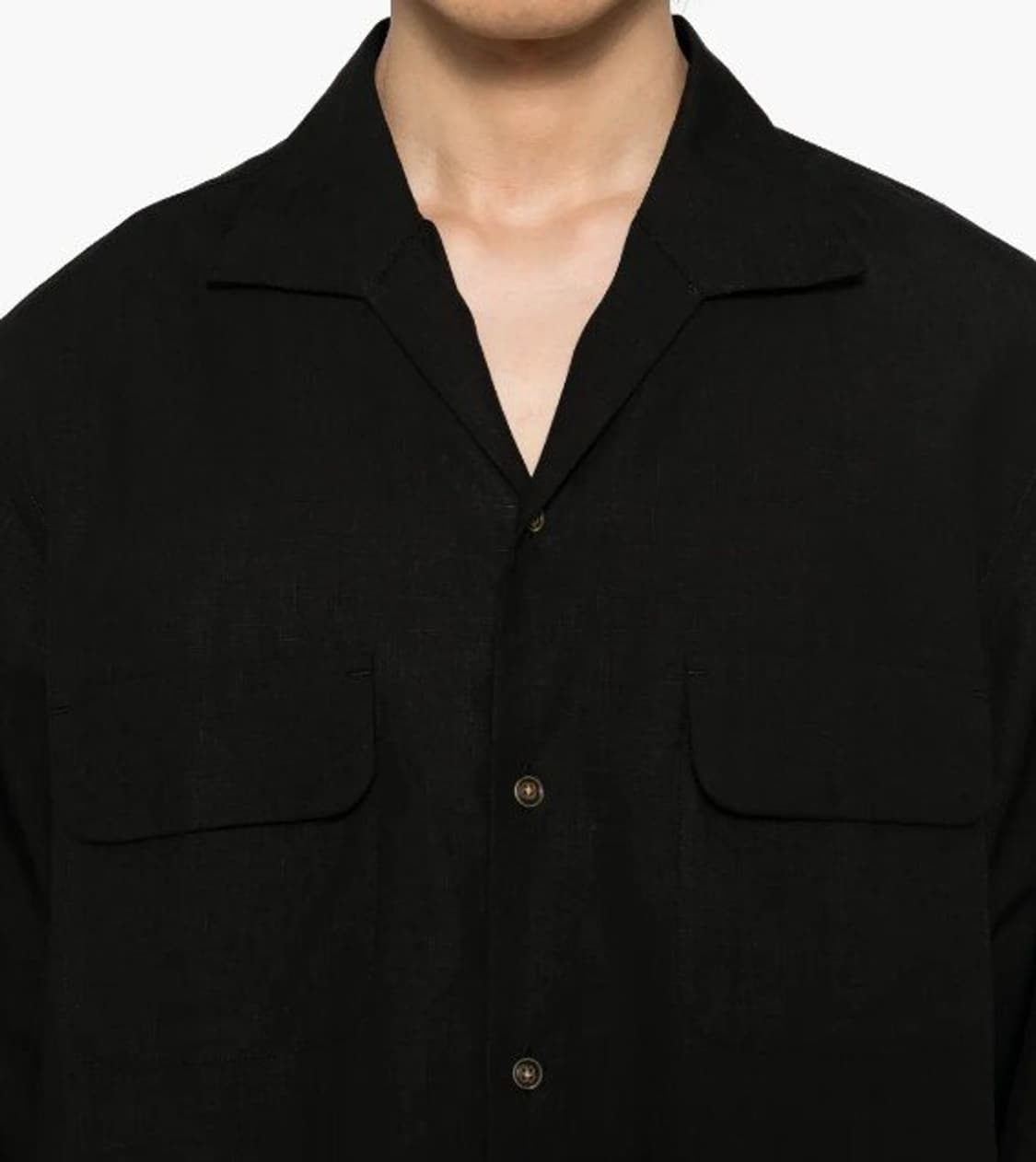 Calmlence 캄렌스 26ss  린넨 SHIRT - Black 상품이미지4