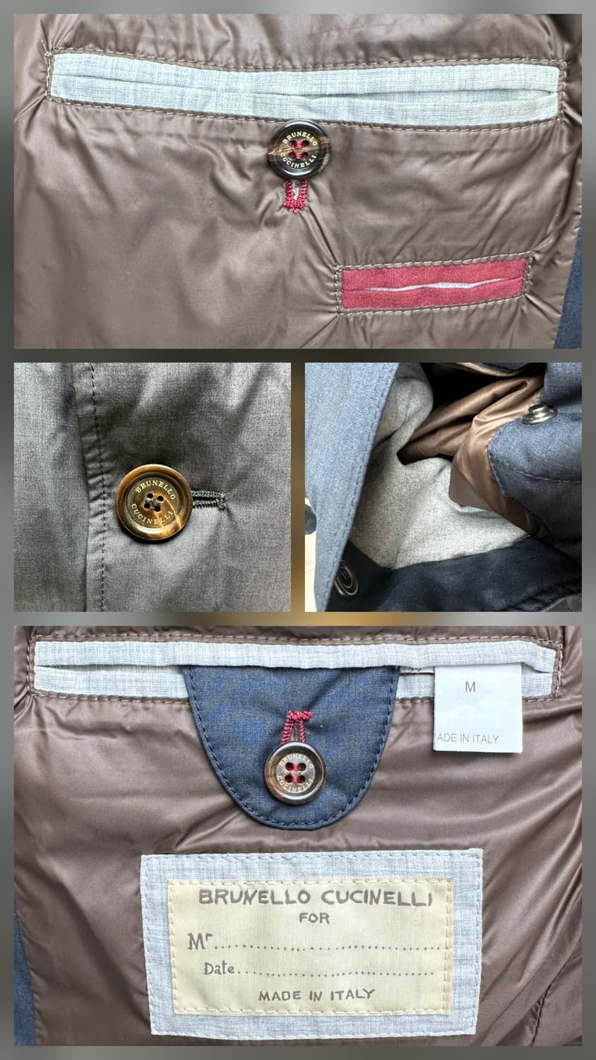 브루넬로쿠치넬리 구스다운 싱글 코트 울 실크 패딩 M(100~105) 상품이미지8