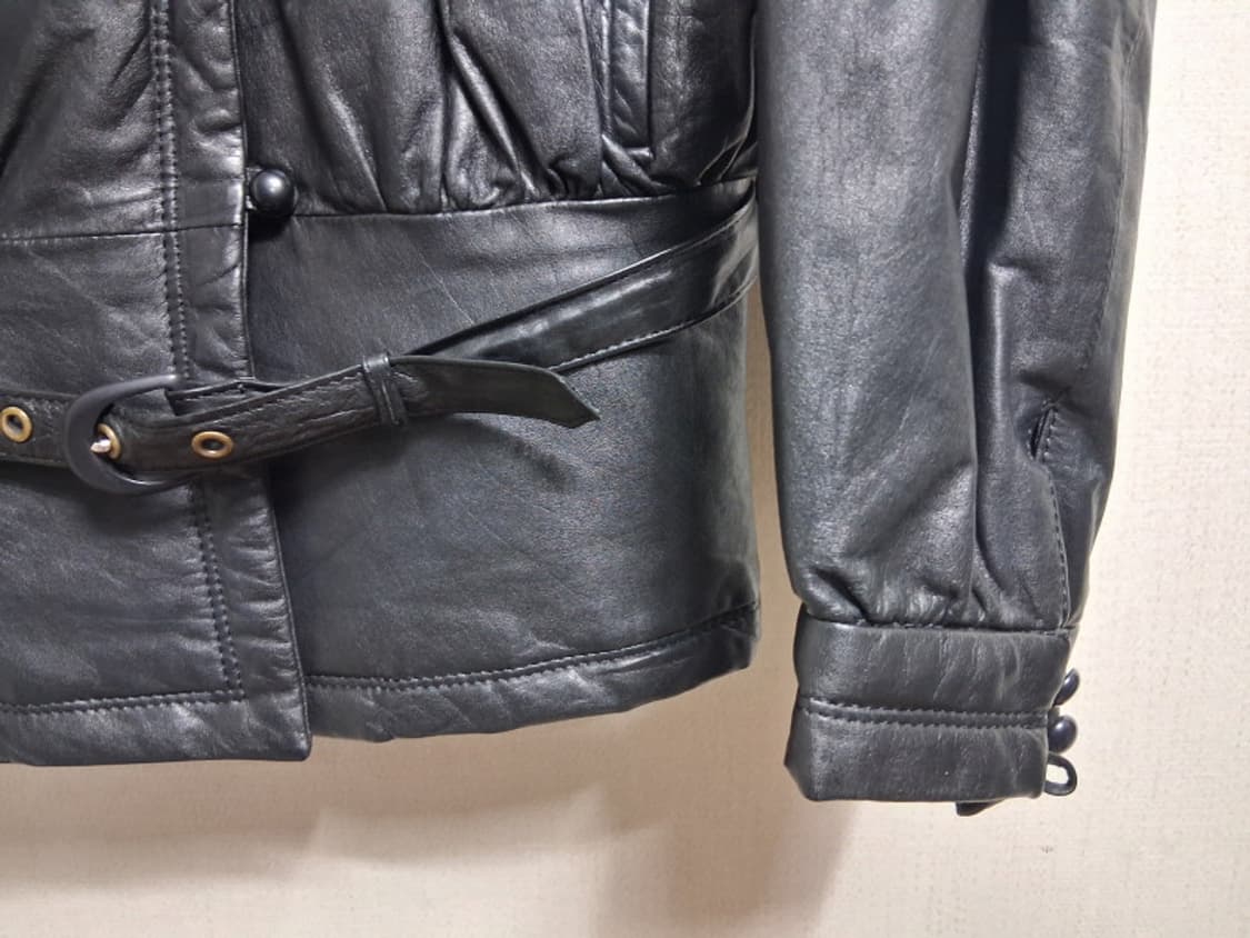 일본빈티지 짙은비둘기그레이 레트로가죽쟈켓 소가죽 여성5566까지
 상품이미지6