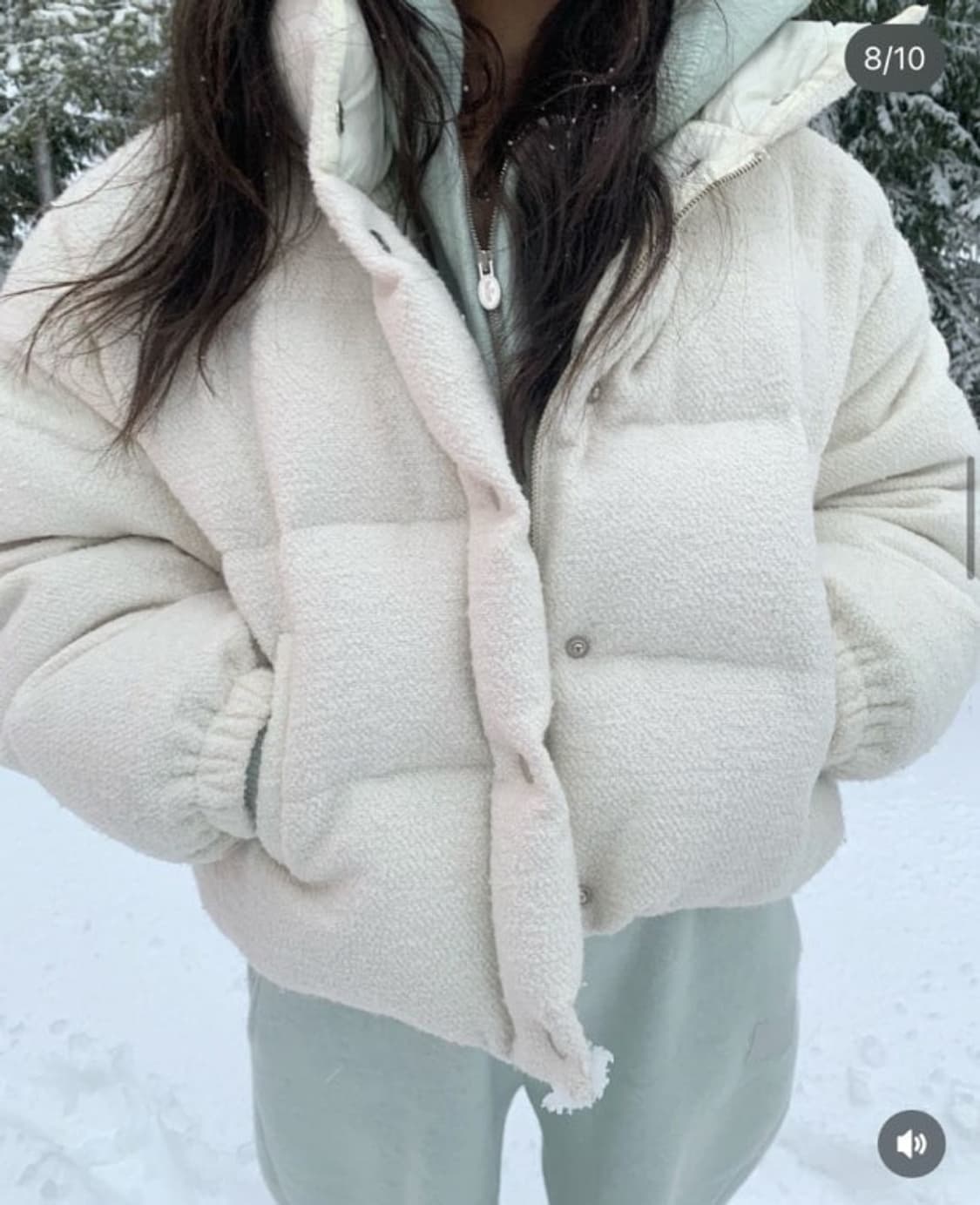 더바넷 Snowflake ivory boucle goose puffer  상품이미지2