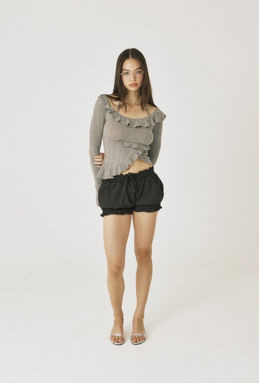 [단종] 쓰리타임즈 애니 탑 그레이 멜란지 상품이미지4