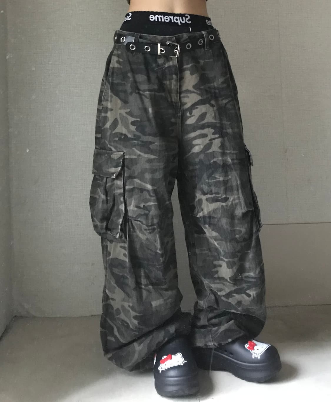 와이드핏 카모 카고팬츠 상품이미지2
