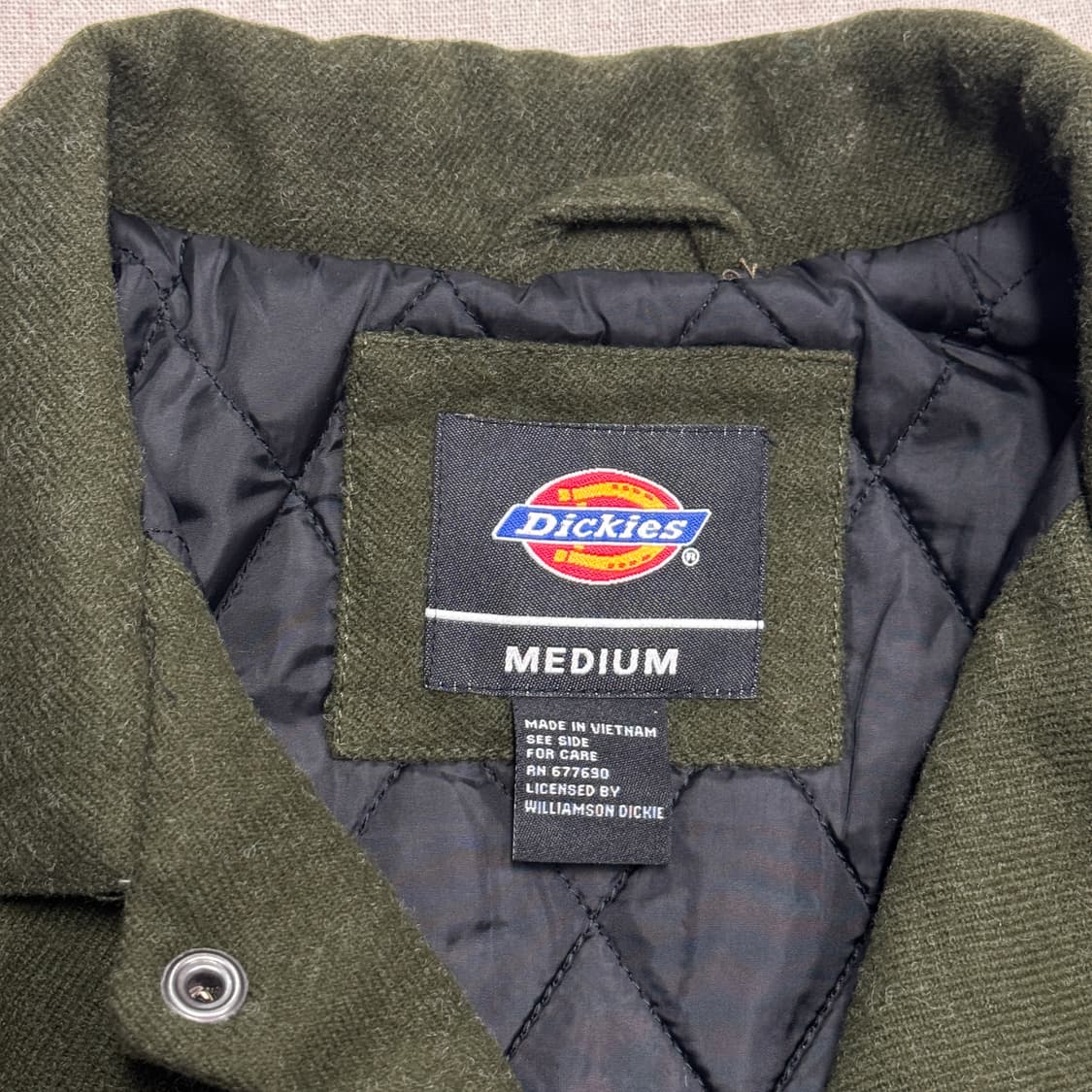 디키즈 카키 누빔 백로고 자수 울 자켓 M 상품이미지5