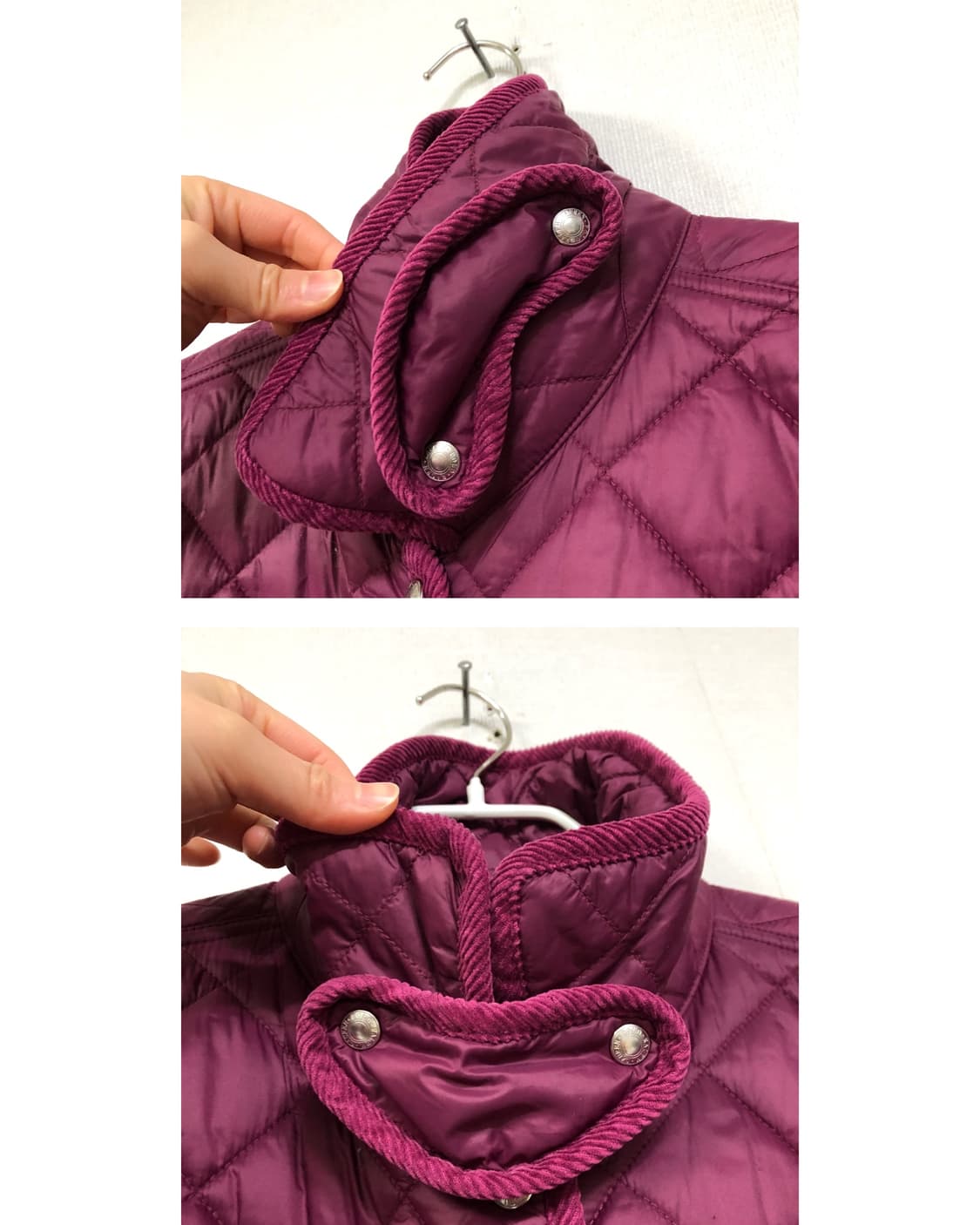 폴로 랄프로렌 여성 나일론 다이아몬드 퀼팅 누빔 자켓 XL _ 마젠타 상품이미지4