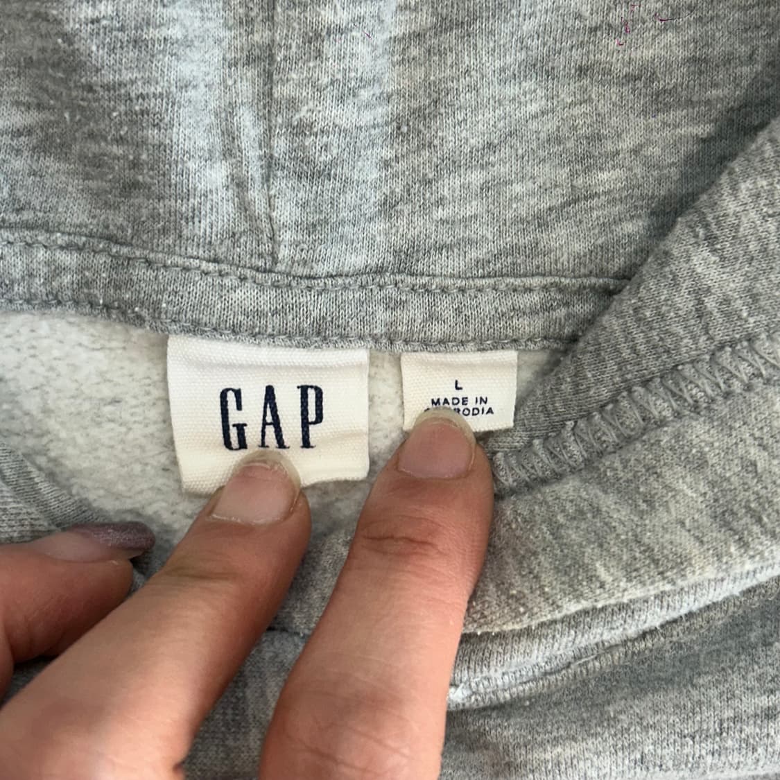 Gap 갭 아이보리 로고 그레이 후드티 상품이미지5