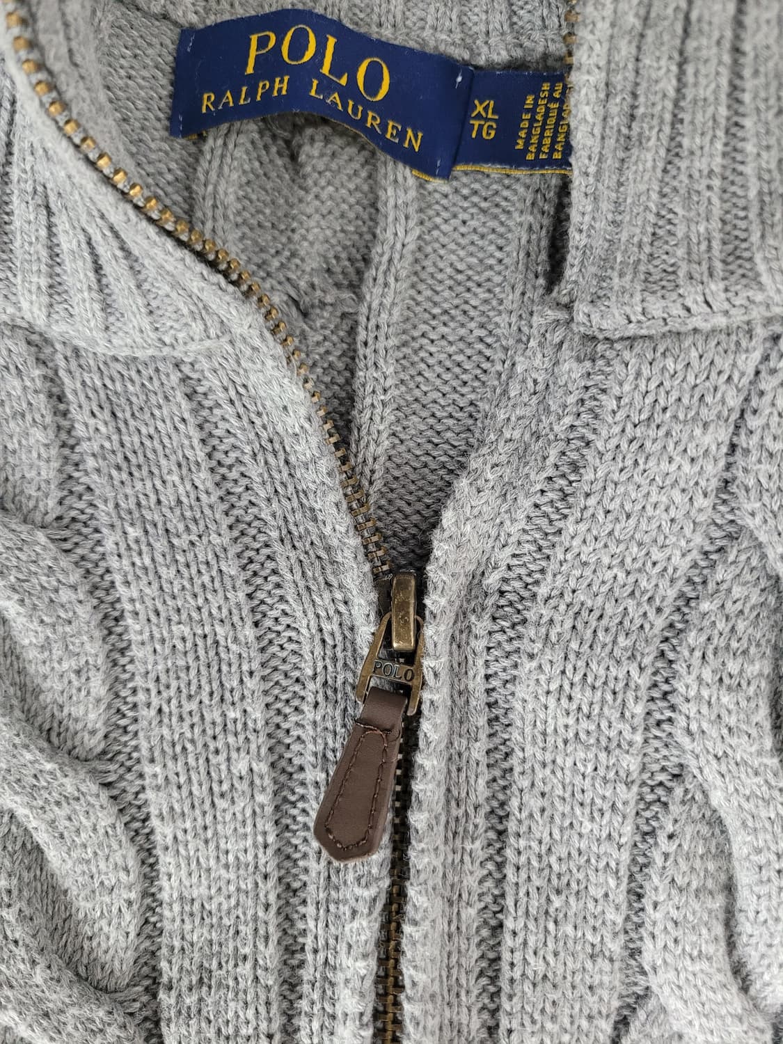 폴로 랄프로렌 케이블 니트 집업 그레이 상품이미지3