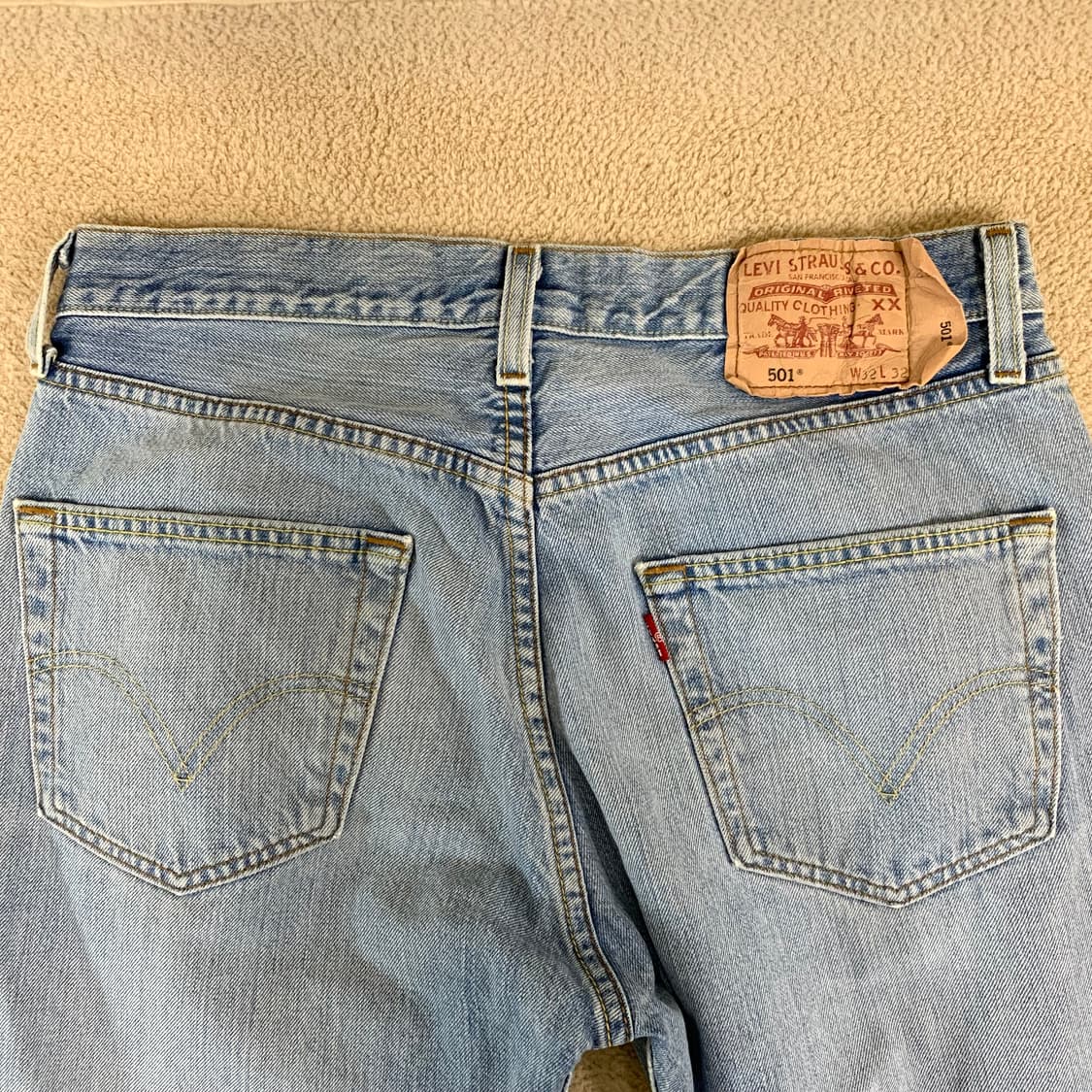 빈티지 리바이스 501 워싱 데님팬츠( 30사이즈 ) 남자청바지 연청 상품이미지5