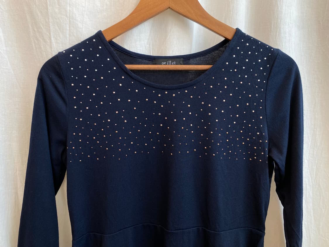 네이비 큐빅 7부탑(L) 상품이미지4