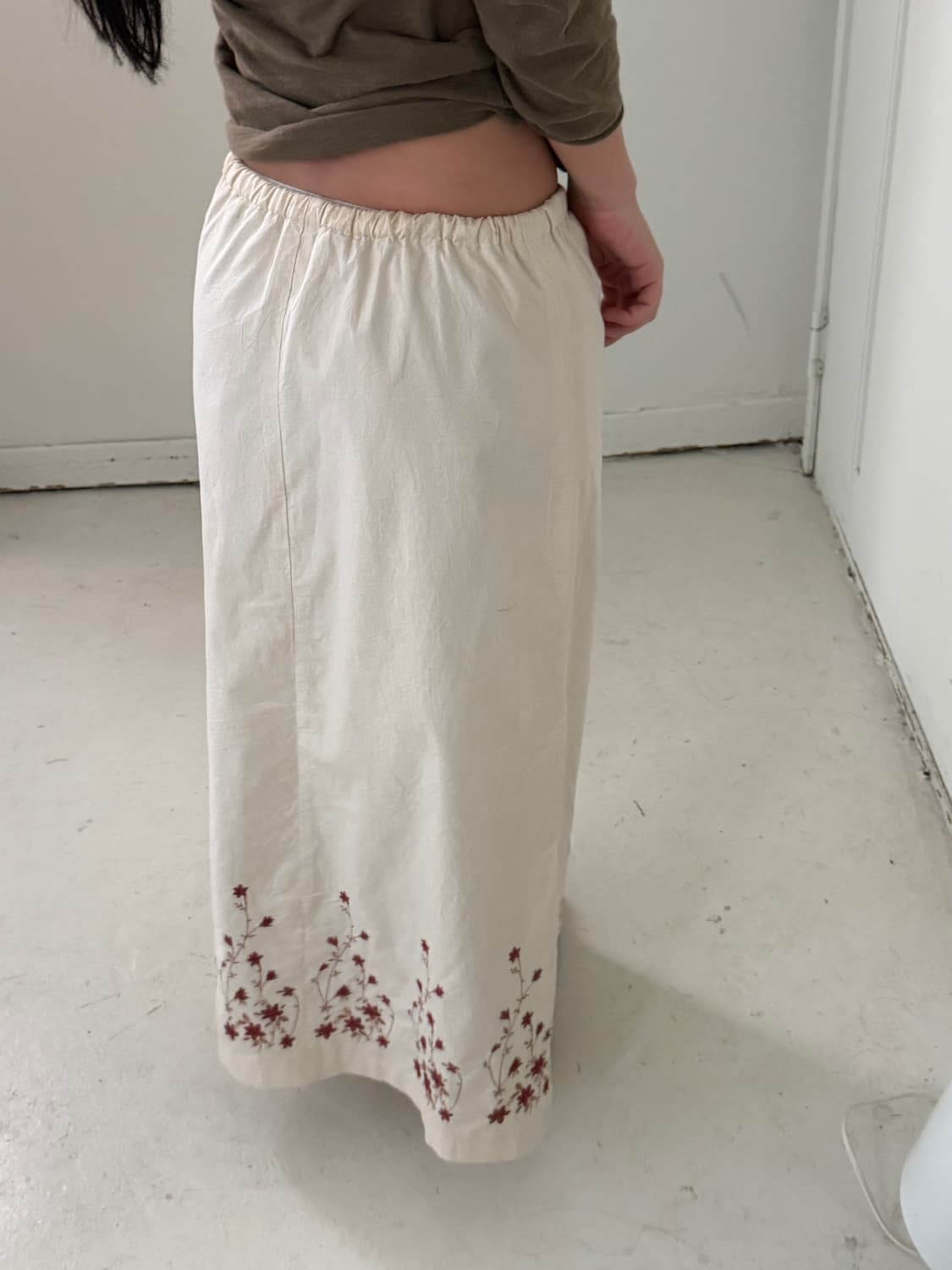 일본빈티지 모리걸 자수 롱스커트 상품이미지2