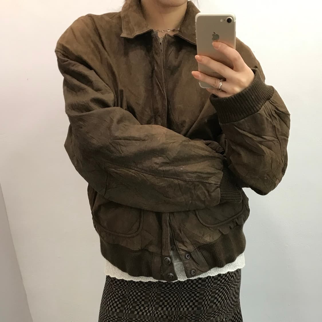 빈티지 워싱 레더자켓 상품이미지3