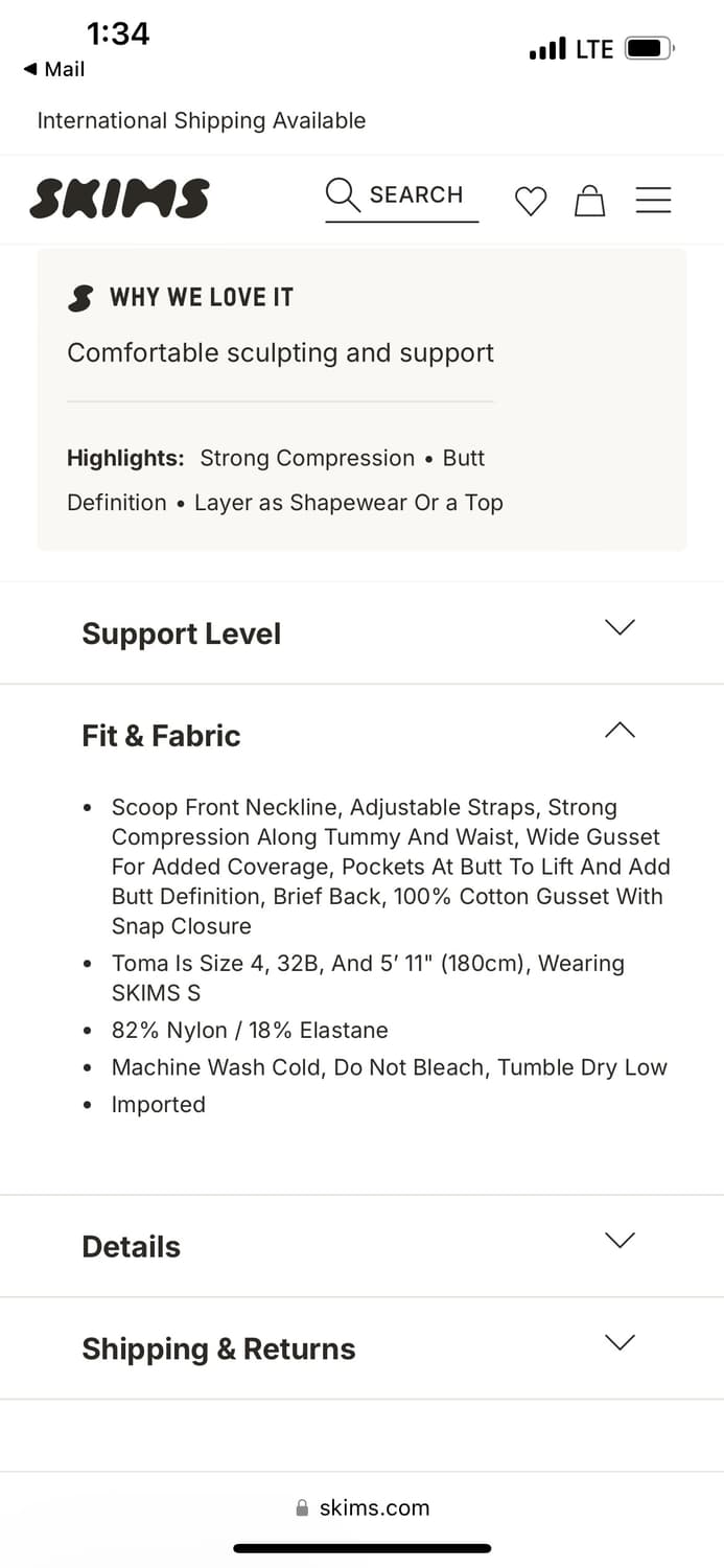 SKIMS SEAMLESS SCULPT BRIEF BODYSUIT 스킴스 상품이미지8