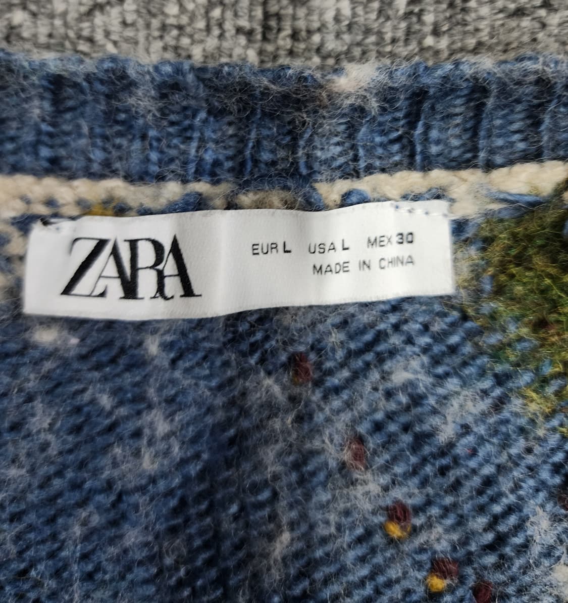 자라 아가일 니트 가디건 L 상품이미지4