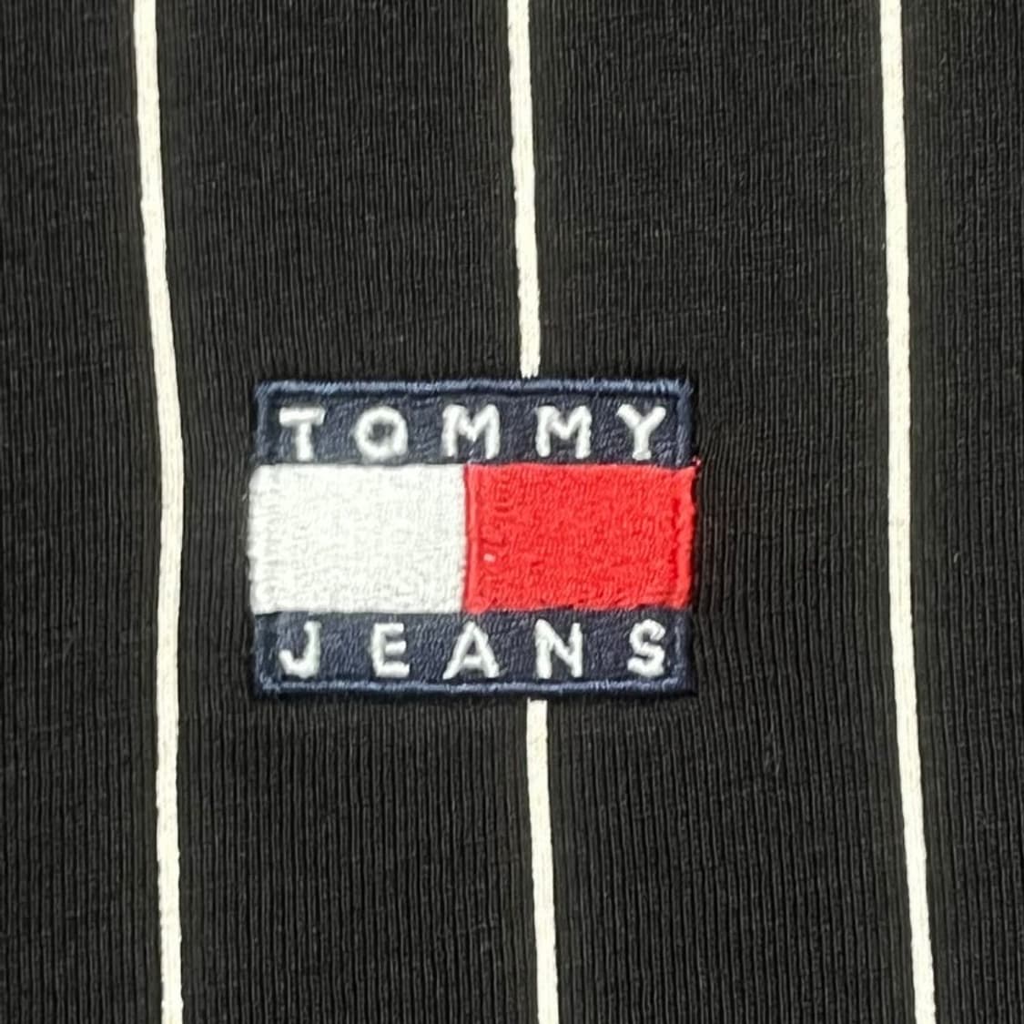 TOMMY HILFIGER 스트라이프 반팔 티 블랙 M 상품이미지2
