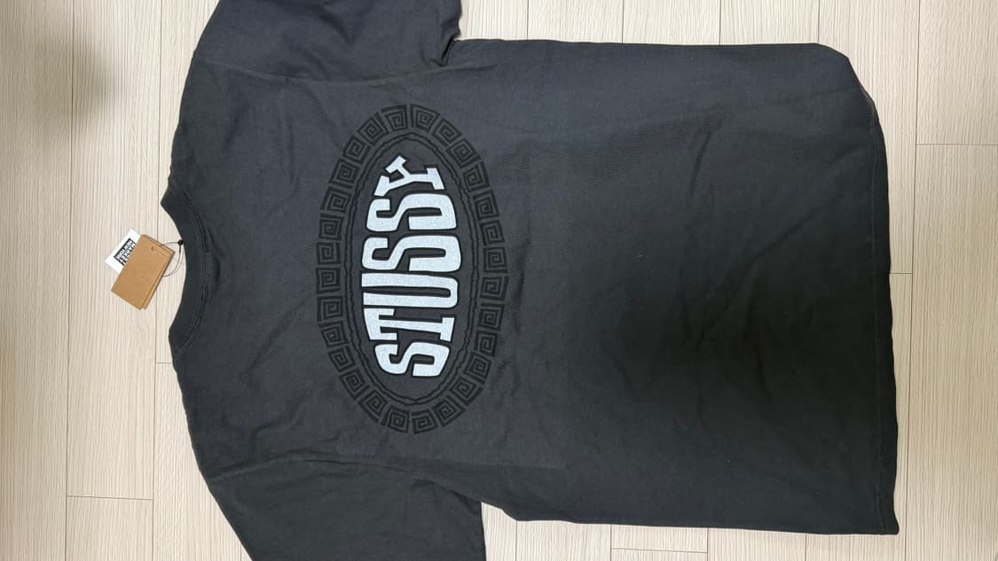 스투시 타일 오벌 피그먼트 다이드 티셔츠 페이디드 블랙 상품이미지4