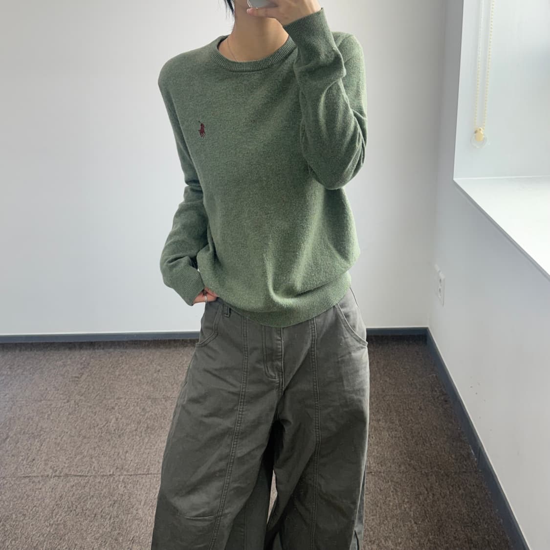 Polo 폴로 버건디 포니 그린 니트 상품이미지1