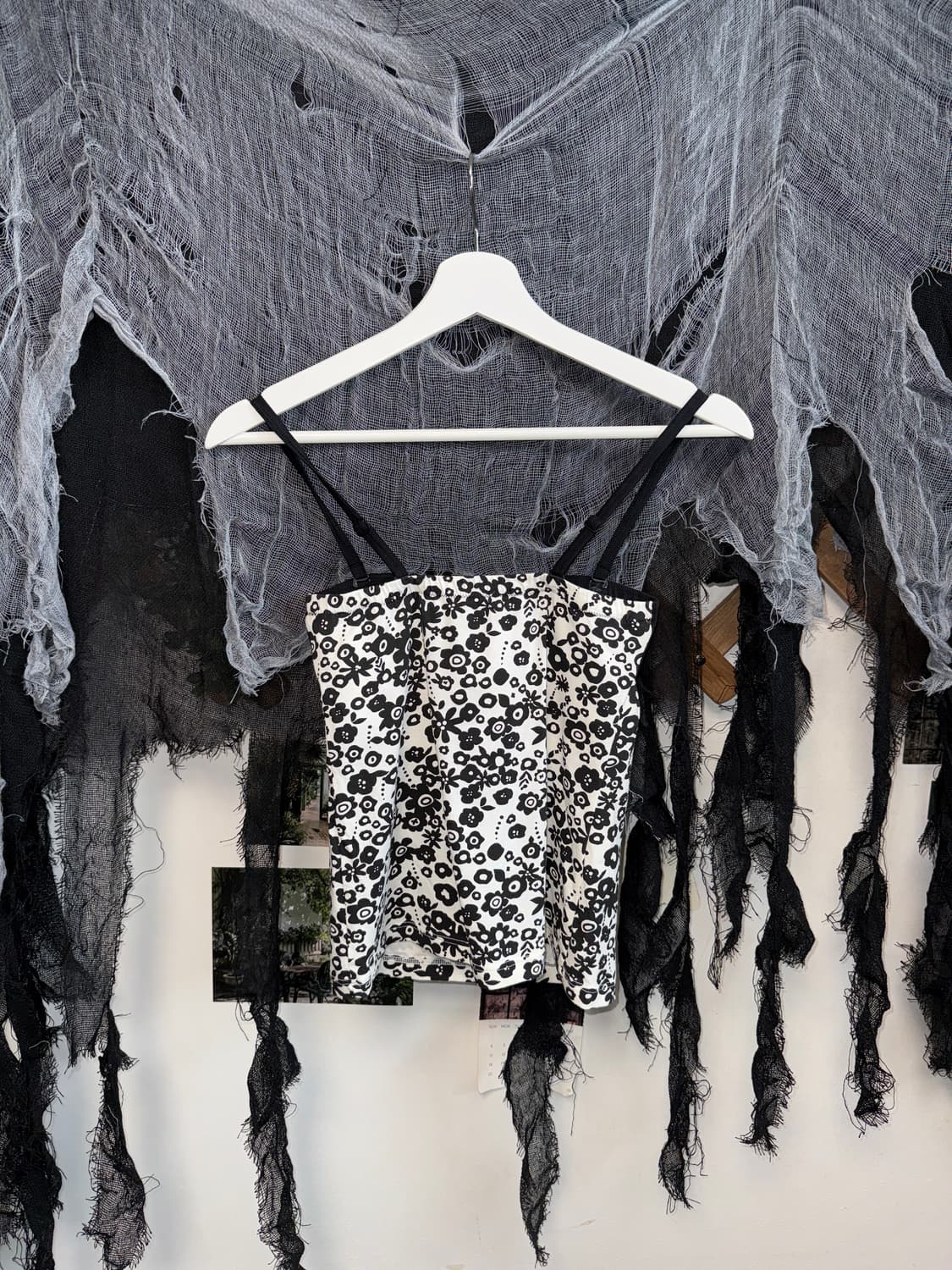 Black & white floral cotton sleeveless 상품이미지6