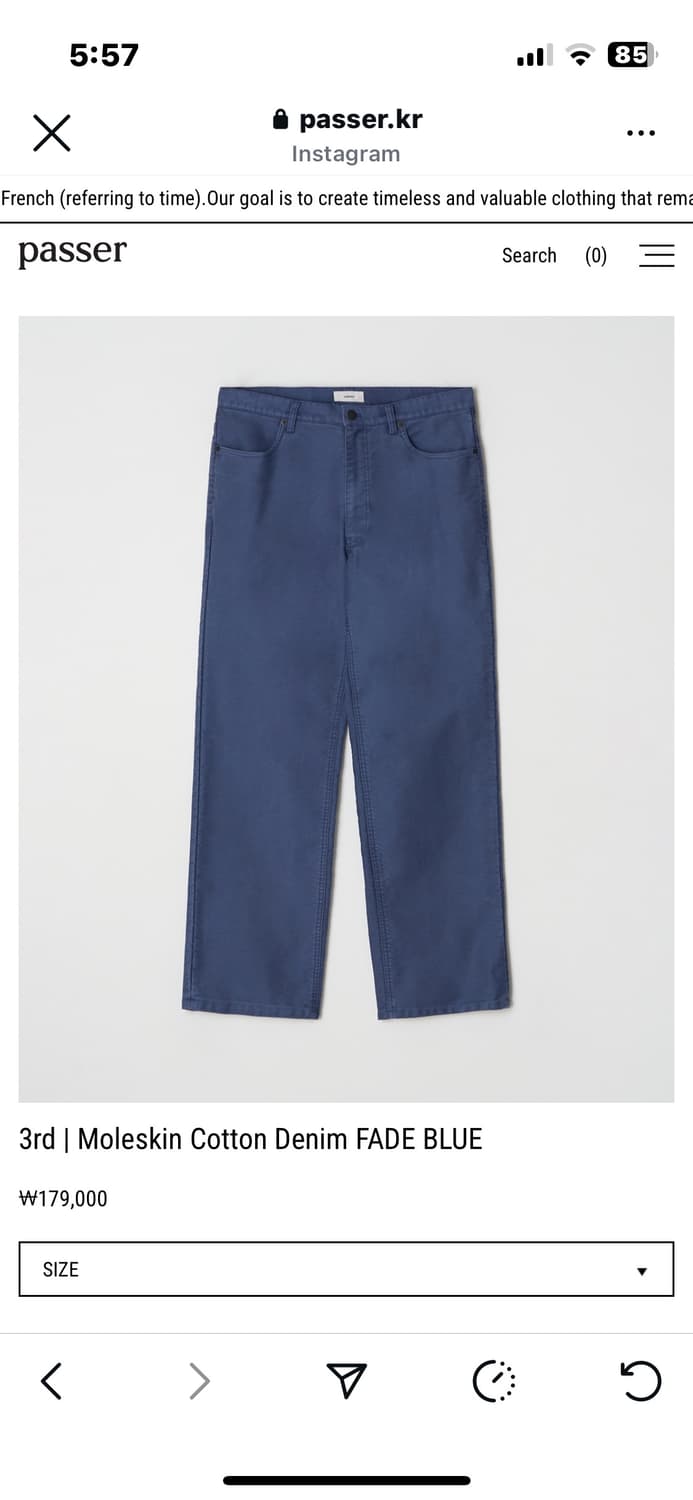 Moleskin Cotton Denim FADE BLUE 상품이미지4