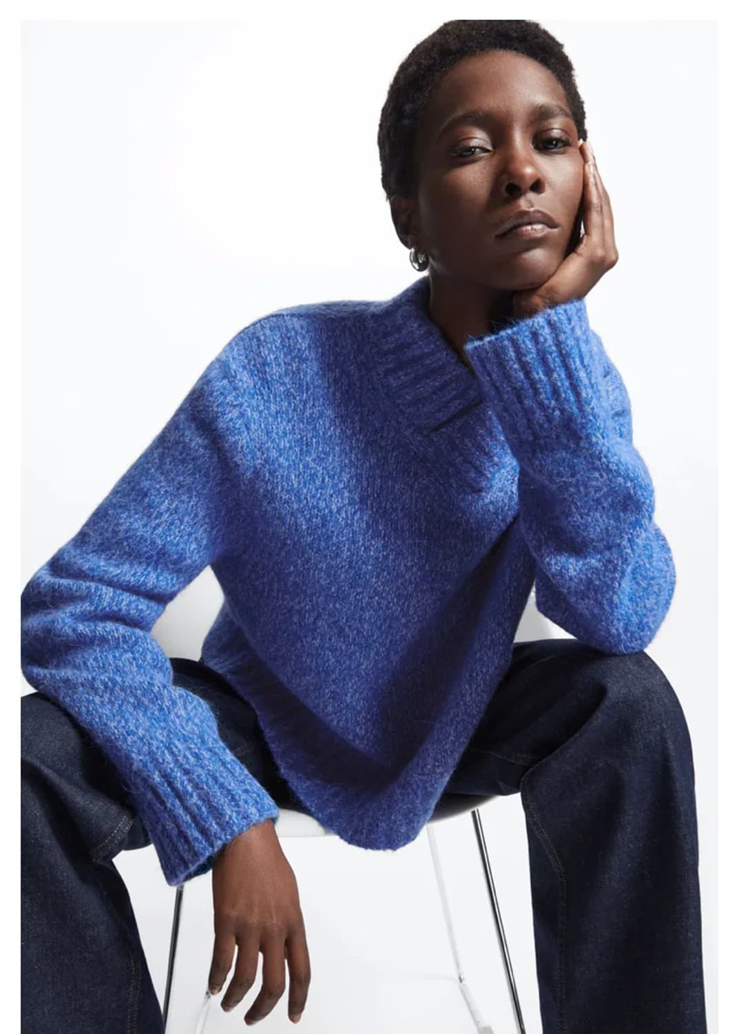 [상태최상] COS 코스 알파카·울 블렌드 니트 스웨터 (라이트 블루) 상품이미지1