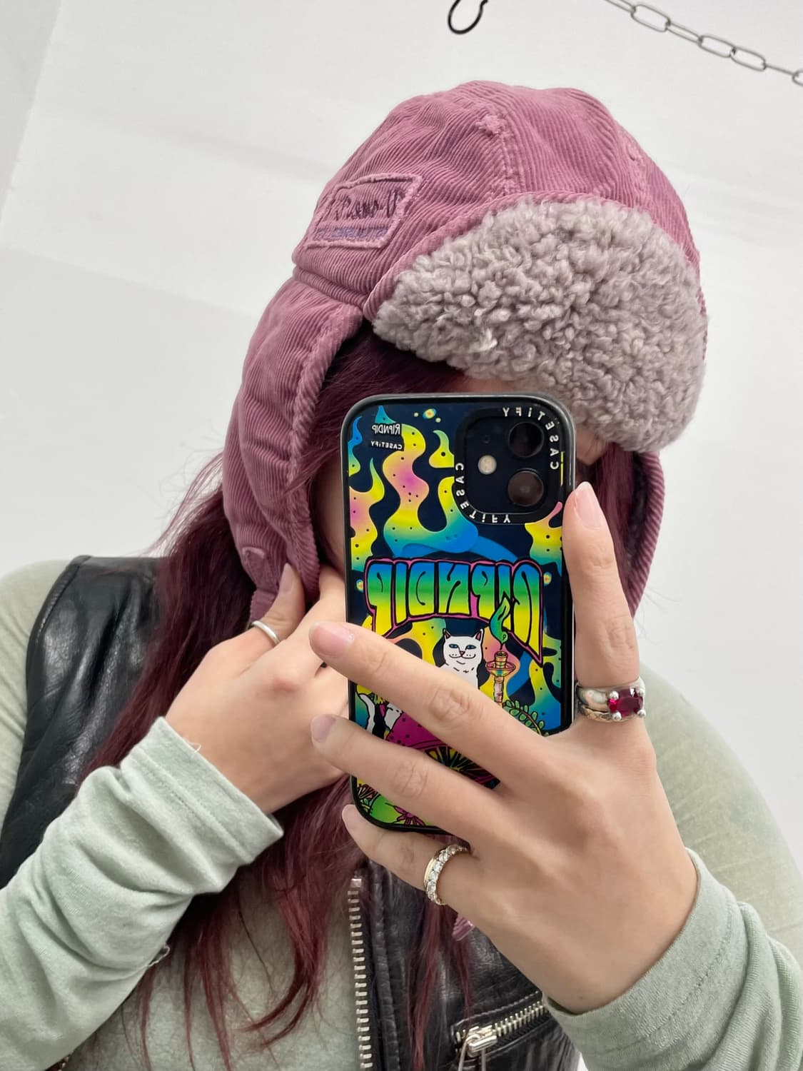 핑크 코듀로이 트루퍼햇💘 상품이미지2