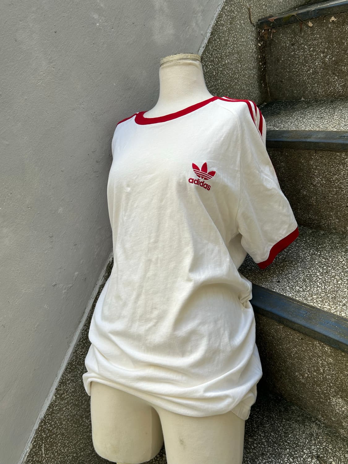 VTG 아디다스 흰빨 파이어버드 링거 반팔티 상품이미지3