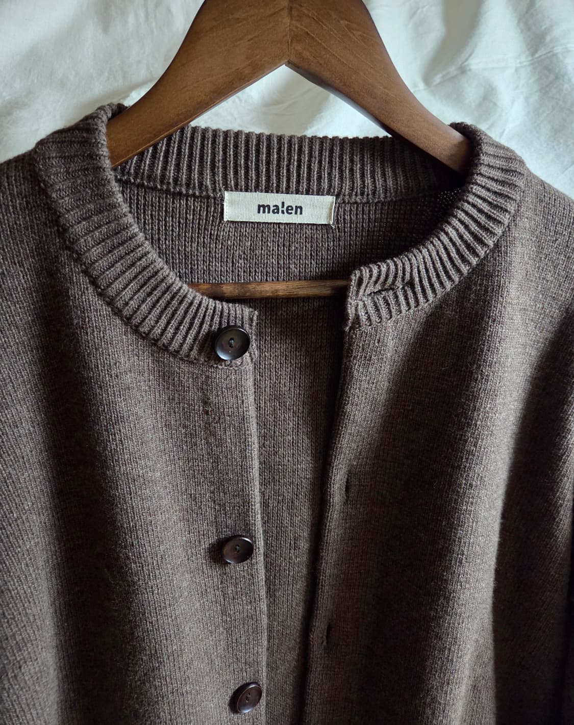 malen 말렌 울 캐시미어 니트 가디건 브라운 1 상품이미지3