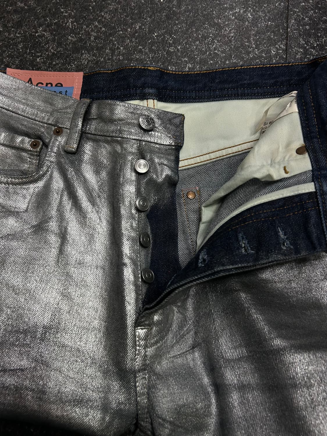 ACNE STUDIOS 아크네 스튜디오 실버 코팅 데님 팬츠 26~27 상품이미지3