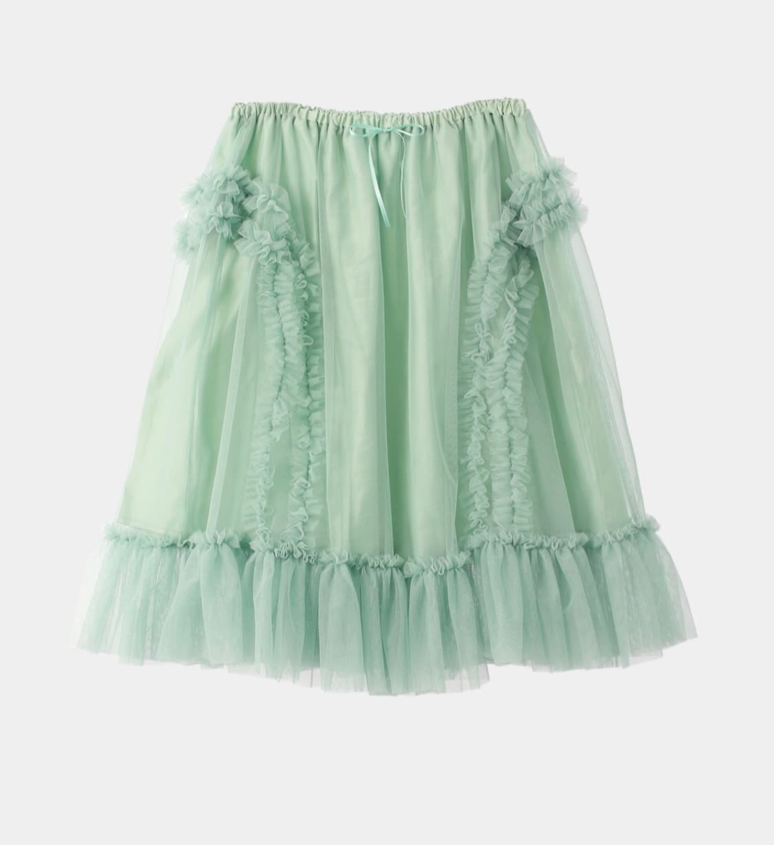 생긴스튜디오 러플 샤스커트 민트 상품이미지1