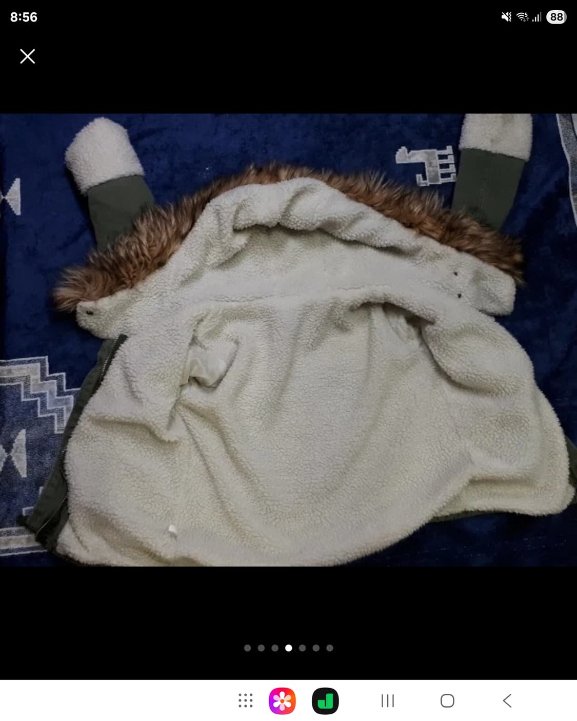 카키 크롭 야상 솜패딩 양털 뽀글이  상품이미지4