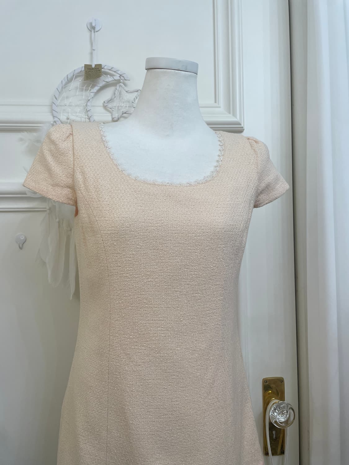 sheer coral twinkle tweed french sleeve 상품이미지5