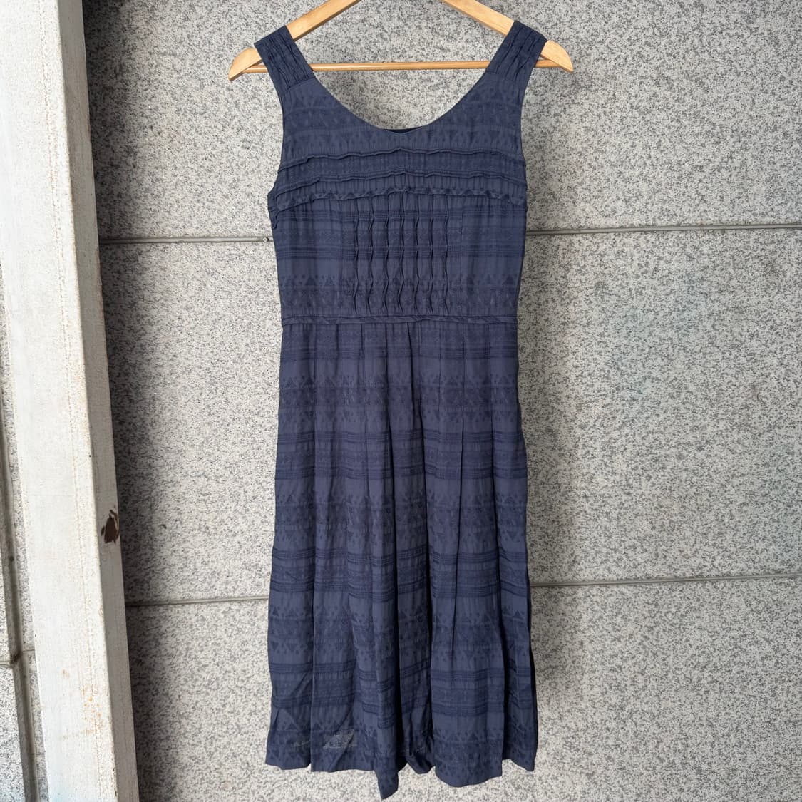 VTG 패턴 프릴 코튼 롱 원피스 상품이미지1