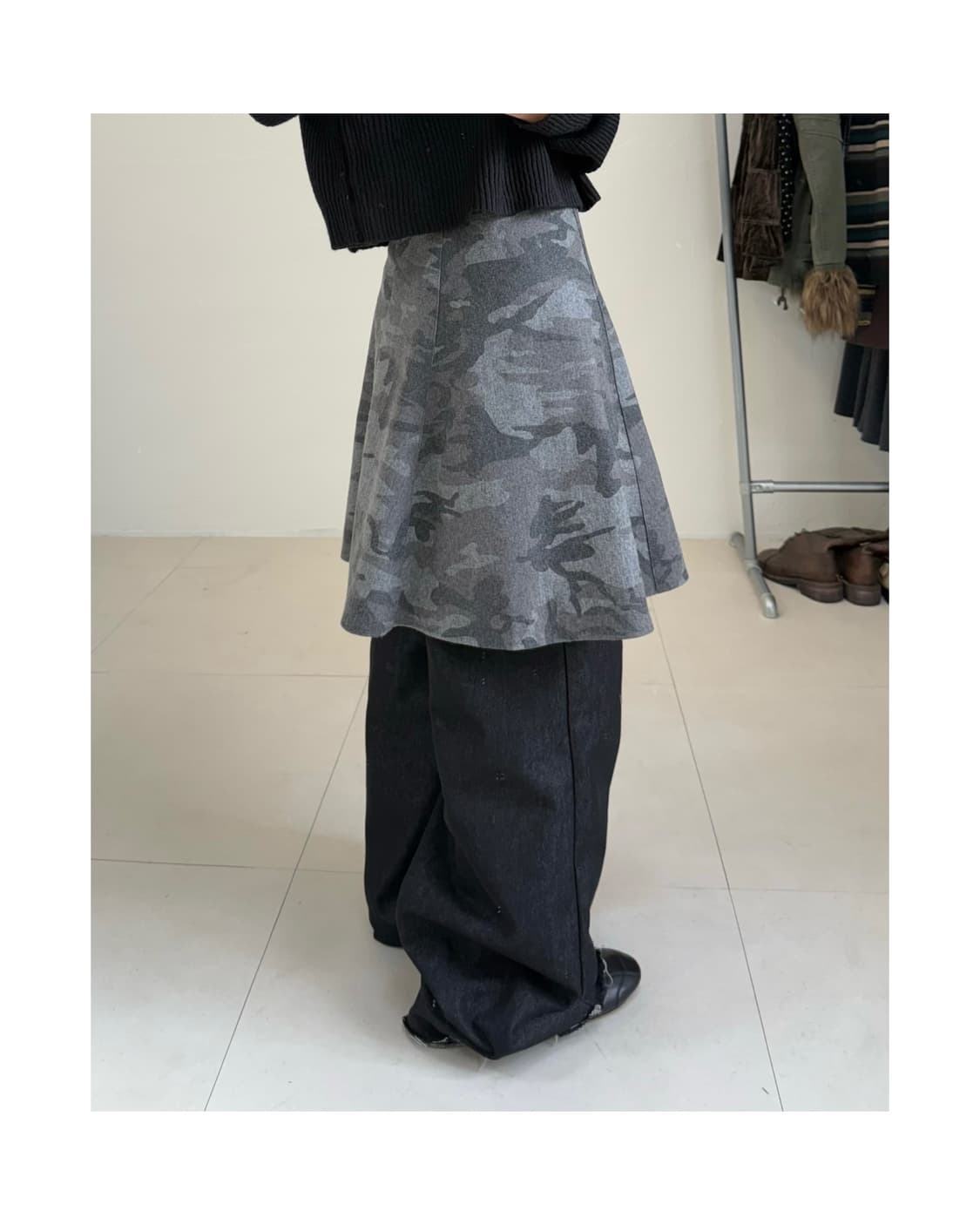 빈티지 카모 울 스커트 상품이미지2