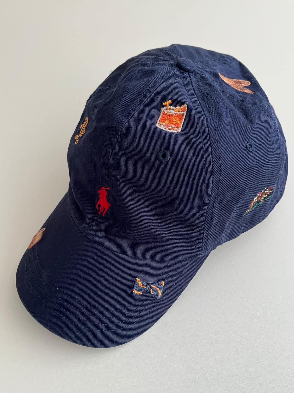 F) 폴로 랄프로렌 자수 캡 모자 네이비 상품이미지2