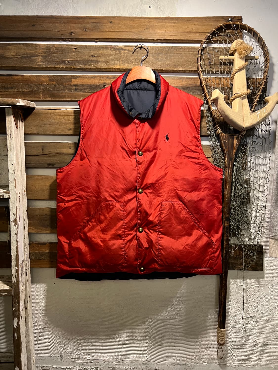 [L]폴로 랄프로렌 네이비 레드 리버시블 패딩 베스트 상품이미지2