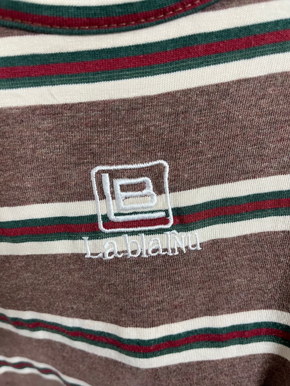 일본 브랜드 La blalNu 스트라이프 반팔티 M 상품이미지4