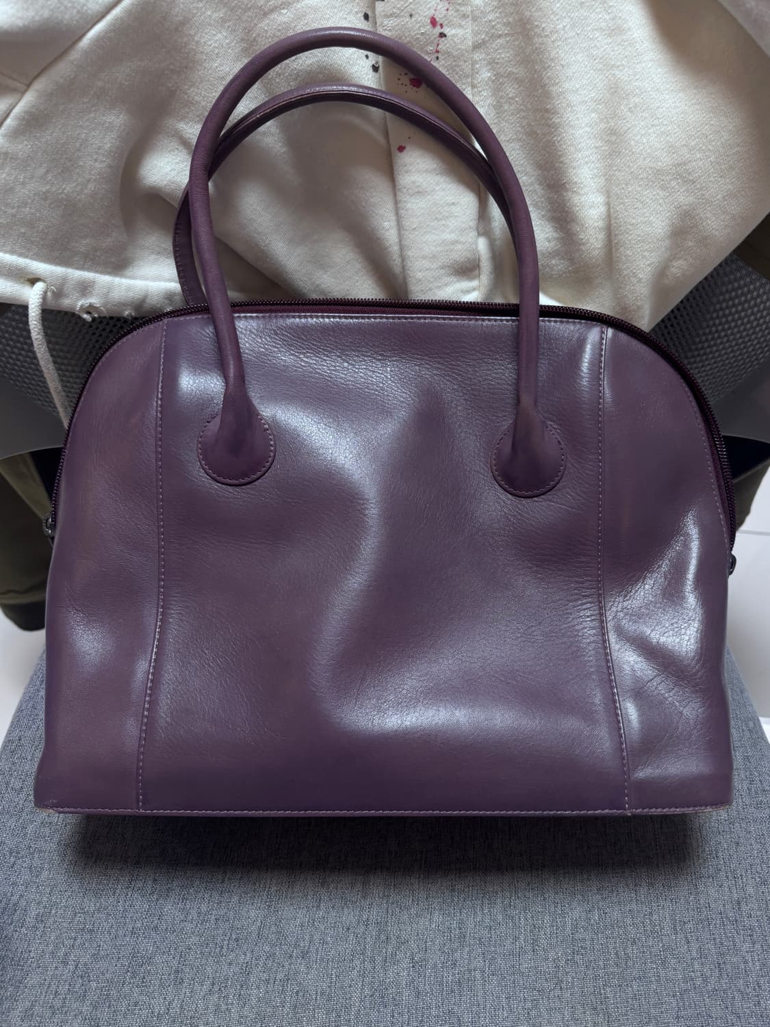 이세이미야케 가죽 토트백 퍼플 상품이미지1
