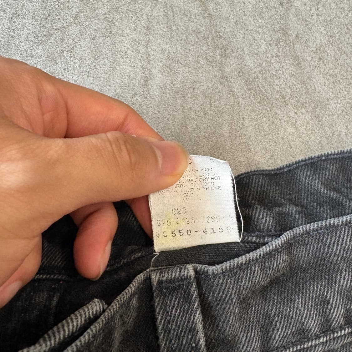 95년 미국 생산 리바이스 550 데님 오렌지탭 블랙 팬츠 상품이미지5
