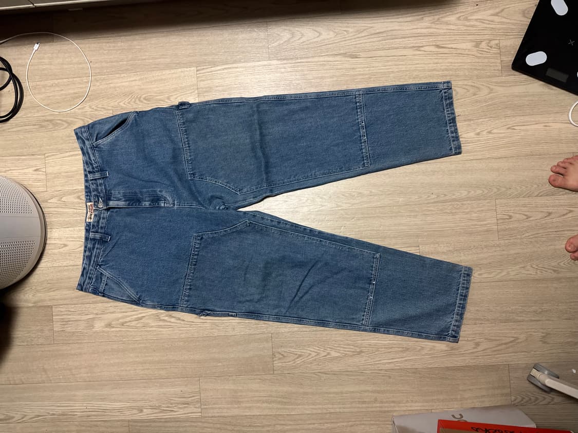 스투시 워크 팬츠 더블니 데님 인디고 블루 상품이미지4