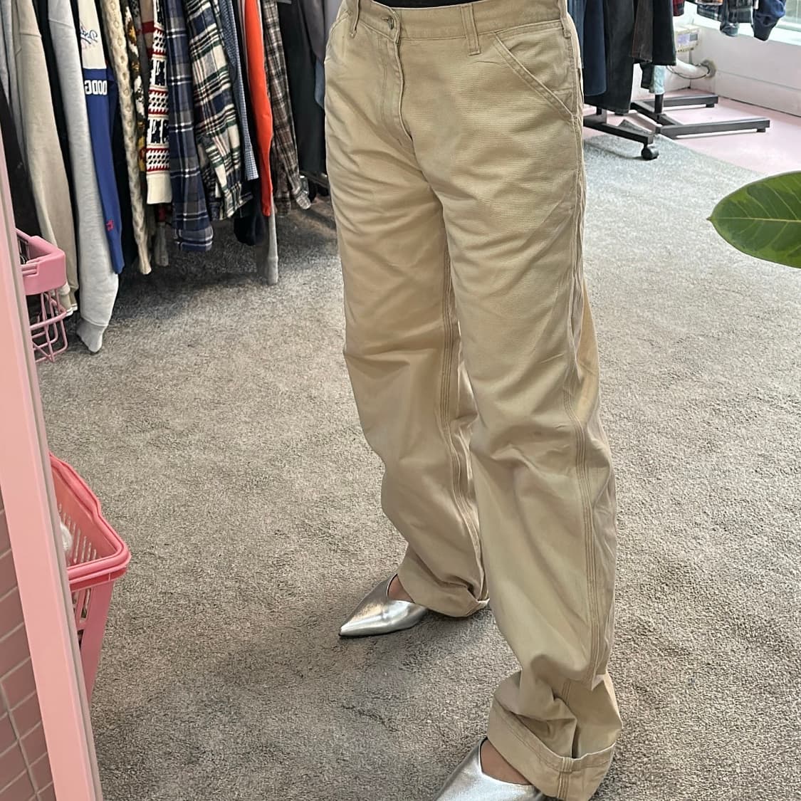 칼하트 베이지 코튼 워크 팬츠(32) 상품이미지3