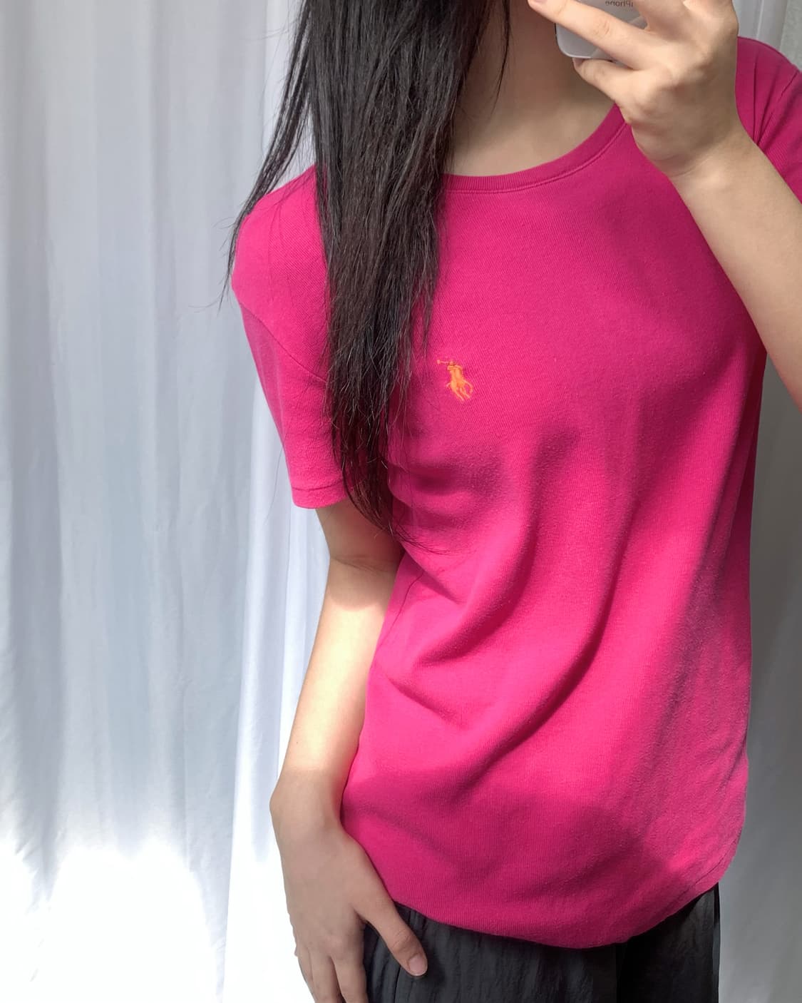 Polo 랄프로렌 우먼 핑크컬러 코튼 티셔츠    상품이미지3
