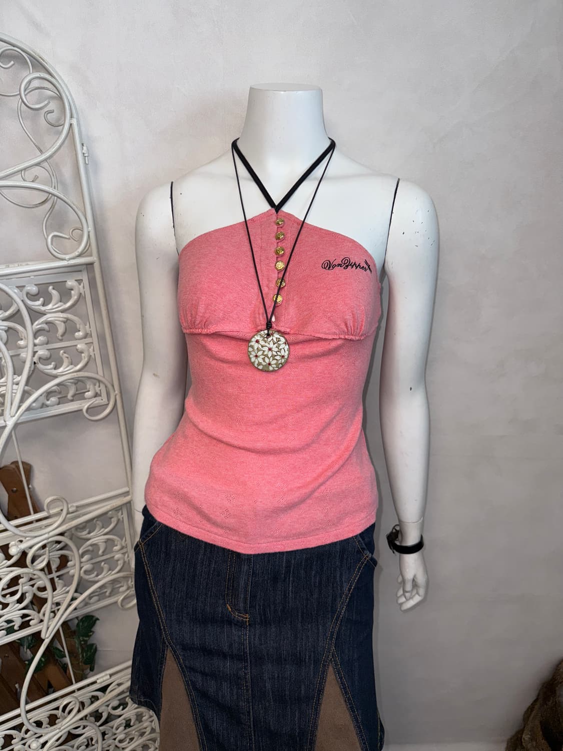 Baby pink button two ways sleeveless 상품이미지7