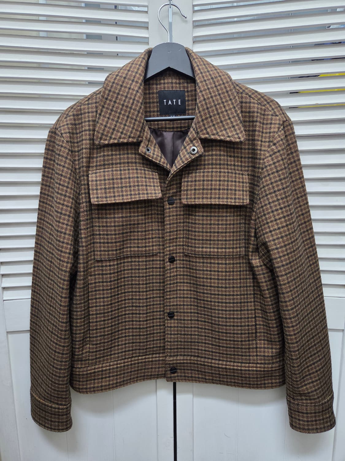 테이트 브라운 체크 트러커 자켓 상품이미지1