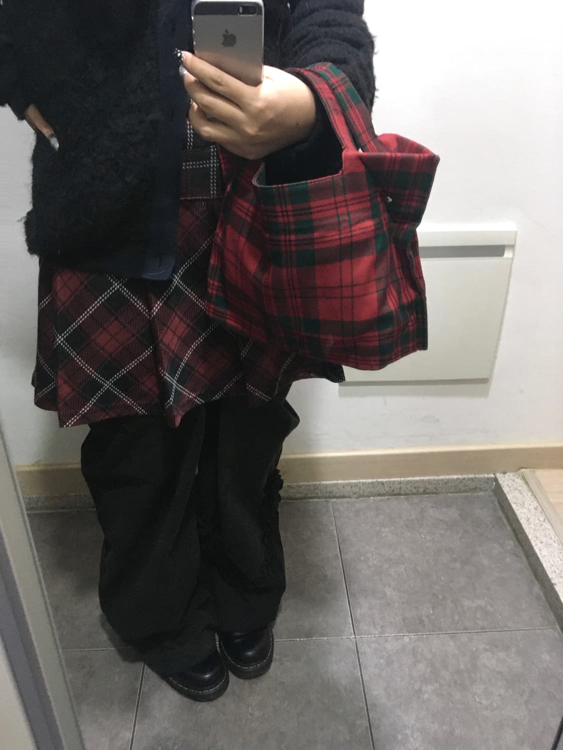 robe de chambre 꼼데가르송 타탄 체크 가방 상품이미지5