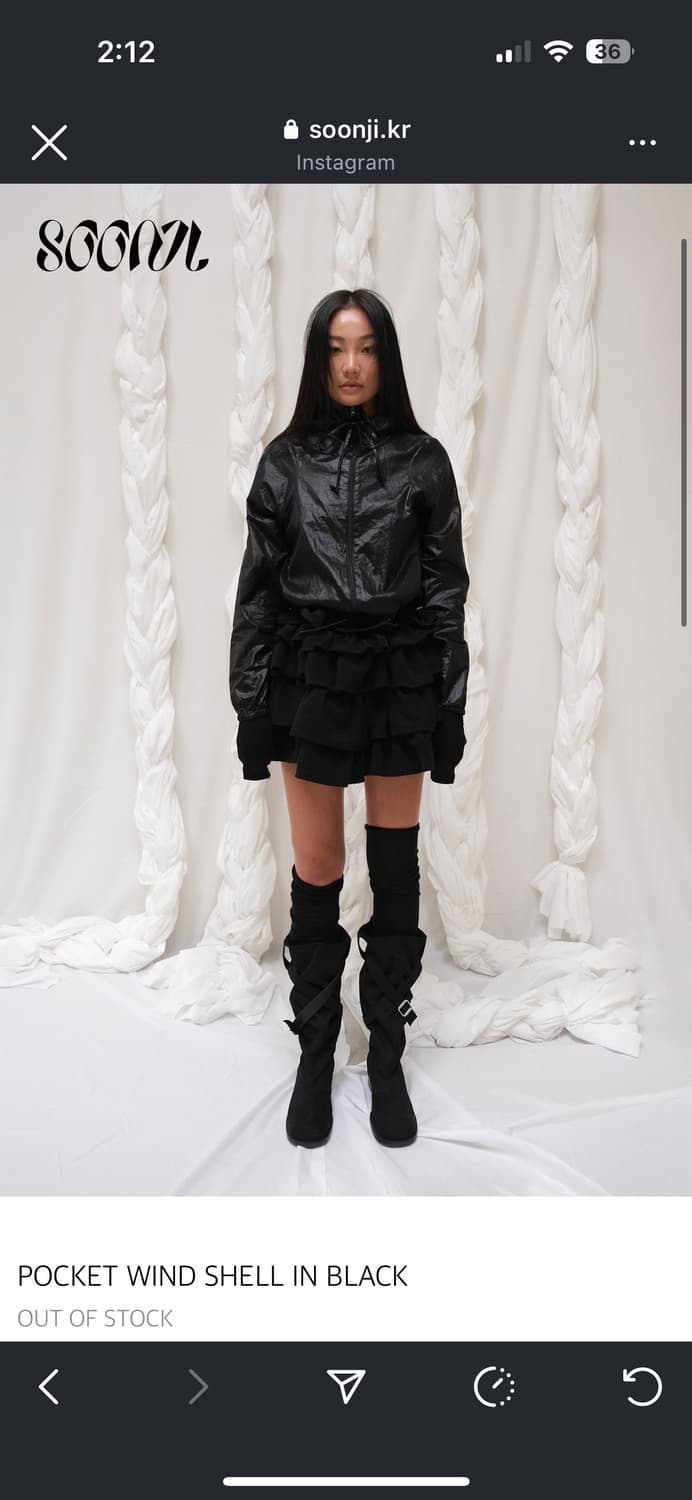 순지 soonji pocket wind shell in black 상품이미지1