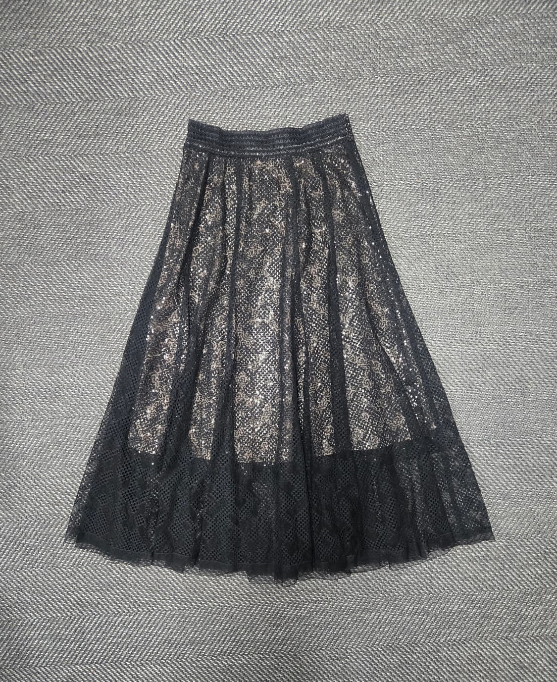 미샤 MICHAA 23ss 블랙 레이스 스커트 밴딩 치마 상품이미지2