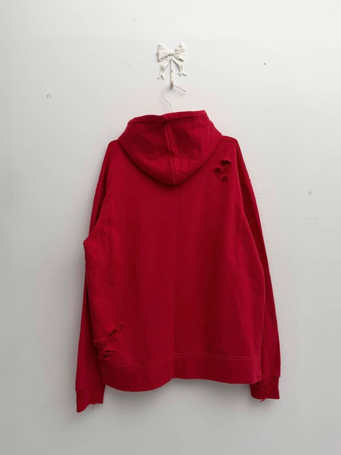 레드 디스트레스 오버핏 후드티 상품이미지6