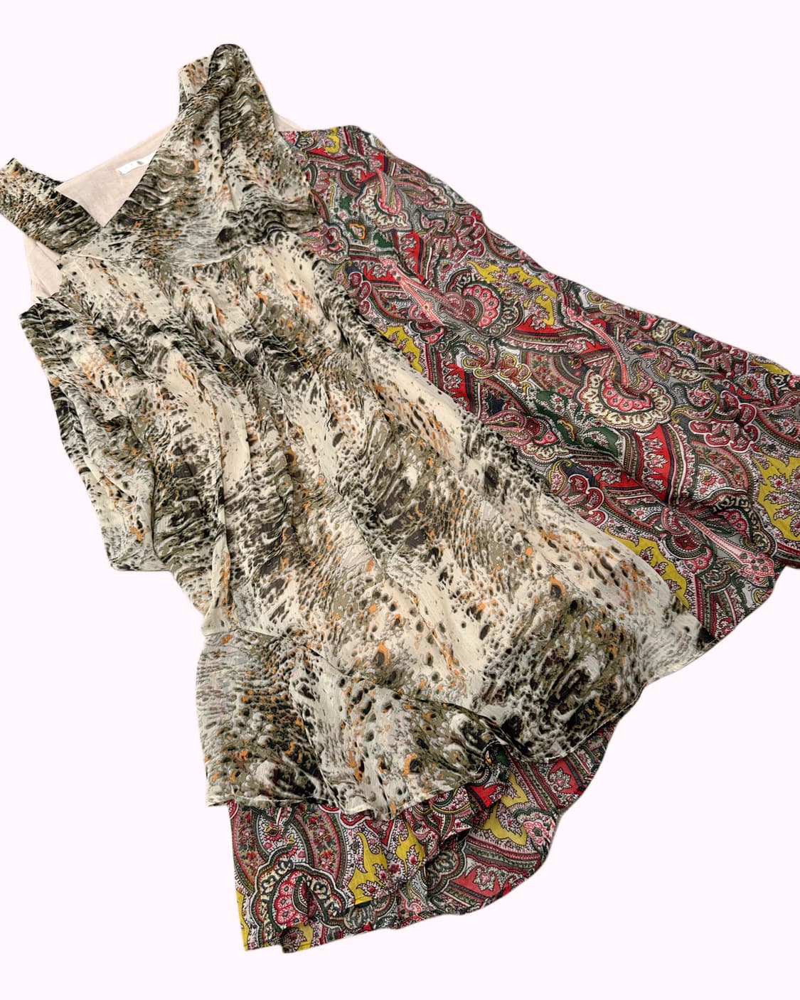 bohemian 2pattern drape dress 상품이미지3